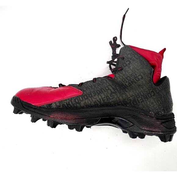 Adidas Techfit Football Cleats Men's Size 17 Red & Black Lace Up Athletic - Picture 11 of 11